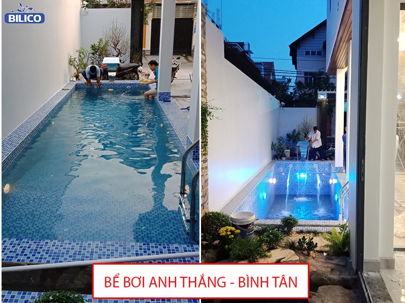 Bilico thi công bể bơi của anh Thắng tại Bình Tân, HCM