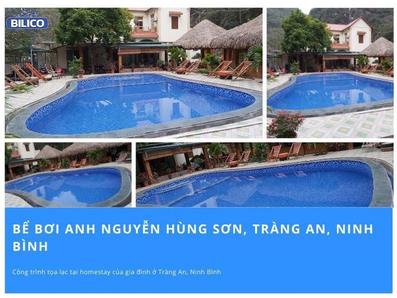 Công trình bể bơi của anh Sơn tại Tràng An, Ninh Bình