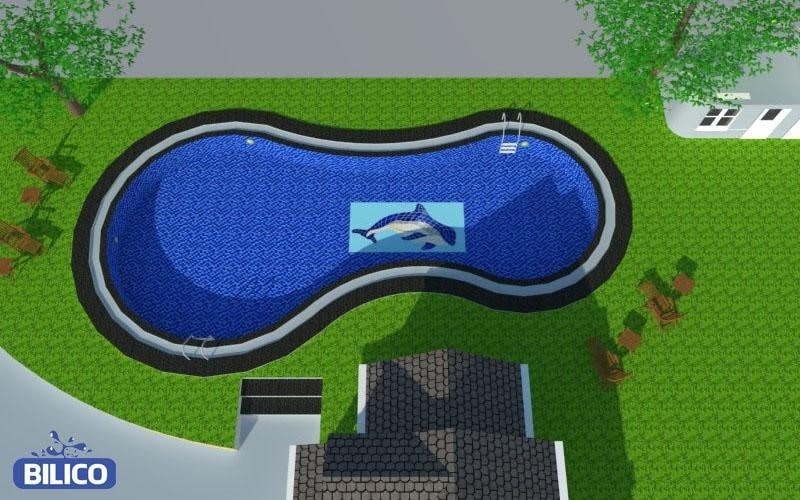 Bản vẽ thiết kế bể bơi gian đình phối cảnh